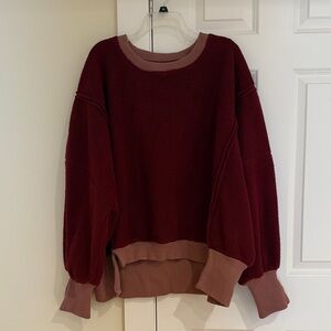 We The Free Burgundy and Mauve Sweater